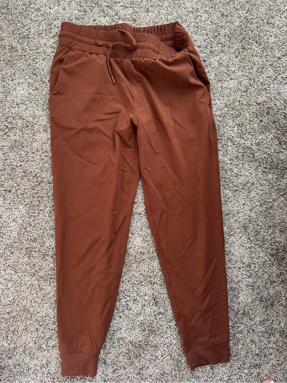 Everyday Elastic-Waist Joggers in Rust